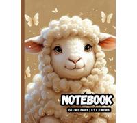 Butterfly & the Lamb: A Gentle & Fluffy Composition Book for Kids | 150 Ruled Pages | 8.5 x 11 Inches | Cute Animal Notebook for School & Fun