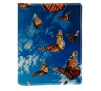 Butterfly Under Blue Sky - Funda de libro reemplazable de piel sintética, reutilizable, adecuada para cuadernos de 148 x 210 mm