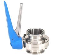 Butterfly Valve Válvula de mariposa Tri Clover acero inoxidable 304, con férula triple abrazadera 1,5" y 2", diámetro exterior 50,5 mm 64 para Inodoro Completo(38x50.5mm 1.5 in.)