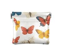 Butterfly Vibrant Dynamic PU Leather Change Purse Cute Card Key Organizers for Women Girls Butterfly Vibrant Dynamic, One Size, Modern, Mariposa dinámica vibrante, Talla única, moderno