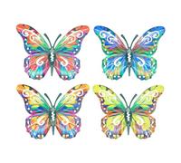 Butterfly Wall Art, Metal Wall Decor, Hanging Sculpture Set, Decorative Butterfly Panel, for Garden Patio Porch Balcony Living Room Bedroom Office Yard Home Indoor Outdoor Use 6.49x4.92x0.39 Inches