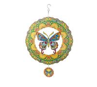 Butterfly Wind Spinner | Stainless Steel, 241g, 29.4x29.4cm | Chime Garden Decor | Hanging Butterfly Ornament For Patio Yard, Metal Wind Spinner
