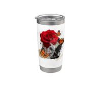 Butterfly Wings Melting Red Rose Tee, Poetic Wings, Mujer Vaso térmico de acero inoxidable de doble pared