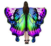 Butterfly Wings Women - Fashionable Cosplay Cape Accessory, Vibrant Wing Pattern, Soft Fabric Flowing Motion, Costume Enhancement | Halloween Role-Playing Masquerade Party Stage