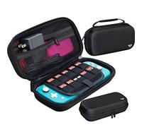 ButterFox - Funda de transporte extra grande para Nintendo Switch Lite, compatible con cargador adaptador de CA, compatible con funda protectora JETech y la mayoría de empuñaduras, juego y accesorios de almacenamiento, color negro