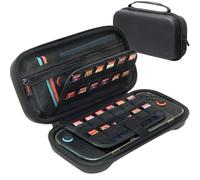 ButterFox Switch 2 - Funda de transporte para Nintendo Switch 2, se adapta a cargador delgado y funda protectora delgada con 24 soportes para juegos y soporte integrado, color negro liso