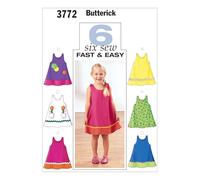 Butterick 3772/4 - Patrones de Costura (Vestidos para niña, 6 Modelos, en inglés y alemán)