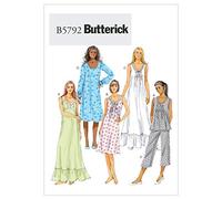 Butterick B5792 - Patrón de Costura para Confeccionar camisón y Pijama de Mujer (Instrucciones en inglés y alemán)