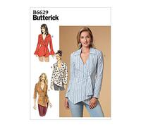 Butterick B6629 - Patrones de costura para camisa de manga larga para mujer, tallas 6-14, multicolor