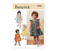 Butterick B6885A Vestido para niños pequeños A (1/2-1-2-3-4), Papel