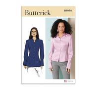 Butterick B7078 - Patrón de costura para camisa de mujer en dos longitudes