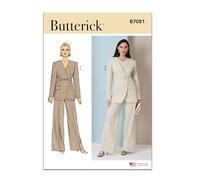 Butterick B7081 - Patrón de costura para chaqueta de mujer con cinturón y pantalones