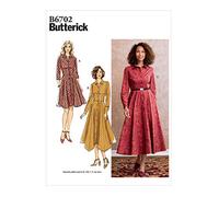 Butterick Paper Pattern-B6702E5-MISSES-DRESS, color blanco, E5 (14-16-18-20-22)