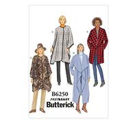 Butterick Patrón 6250, Chaqueta de Mujer, Abrigo y Envoltura, Tallas (16-18) (20-22) (24-26), Lana, Multicolor, ZZ (LRG-XLG-XXL)