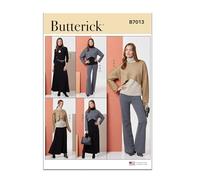 Butterick Patrón de costura B7013A para camisetas, faldas y pantalones de punto para mujer A (XS-S-M-L-XL-XXL)