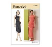 Butterick Patrón de costura B7040Y5 para vestidos de mujer y señorita Petite en dos longitudes Y5 (18-20-22-24-26)