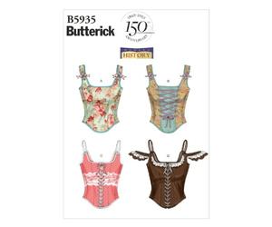 Butterick Pattern 5935 AX5-Corsé para Mujer, Tallas, Algodón, Blanco, AX5 (4-6-8-10-12)