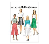Butterick Patterns 6179 E5 - Patrones de Costura de Falda y pantalón Culotte para Mujer (Tallas 42-50)