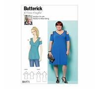 Butterick Patterns 6571 - Camiseta y Vestido para Mujer (Talla 2X-Large-6X), diseño de Mariposas, Multicolor, 17 x 0,5 x 22 cm