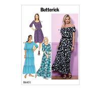 Butterick Patterns Butterick Pattern 6451 ZZ-Patrón para Vestido de Mujer, Tallas LRG-XXL, Tejido, Multicolor, 17.00 x 0.5 x 22.00 cm