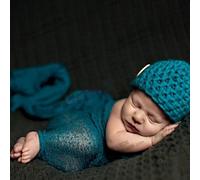 Butterme Beb¨¦ Reci¨¦n Nacido Soft Stretchy Envuelto De Punto Beb¨¦ Foto Fotograf¨ªa Accesorios(Verde pavo real)