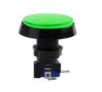 Button 5 Colors LED Light Lamp 60MM Big Round Video Game Player Push Button Switch(Green)