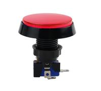 Button 5 Colors LED Light Lamp 60MM Big Round Video Game Player Push Button Switch(Red) Controls Switches