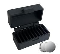 Button Cell Organizer - Portable Coin Battery Vault, Protective Circular Power with Sturdy Compact Shell, Prevents Accidental Short Circuits, Ideal for Workplace Desk Drawer Storage