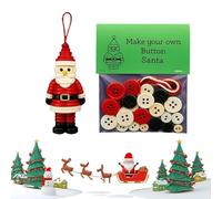 Button Christmas Ornament Kits, Button Ornament Kits, Button Santa Kit, with Christmas Snowman/Santa/Angel, Gifts for Xmas Tree Hanging Decorations (Santa Claus)