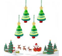 Button Christmas Ornament Kits, DIY Button Snowman Ornament Kit with Hand-Assembled Santa/Angel for Window and Tree Gift & Home Decor (A 4 Sets)