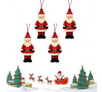 Button Christmas Ornament Kits, DIY Button Snowman Ornament Kit with Hand-Assembled Santa/Angel for Window and Tree Gift & Home Decor (D 4 Sets)