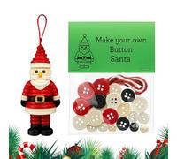 Button Christmas Tree Ornaments, Santa Angel Snowman Decorations, Pendant Charm Craft Set with 3.94 X 3.15 Inches, DIY Making Kit for Adults and Kids, Rearview Mirror, Bag, Window, Home Wall