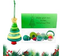 Button Christmas Tree Ornaments, Santa Angel Snowman Decorations, Pendant Charm Craft Set with 3.94 X 3.15 Inches, DIY Making Kit for Adults and Kids, Rearview Mirror, Bag, Window, Home Wall