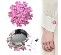 Button Cover Cufflinks, Metal Rhinestone 3D Floral Decorative Covers, 10g Elegant Shirt With Sparkling Design, Fashion Button Clips With Soft Finish, Outfit Upgrade Accessories For Weddings Daily Wear