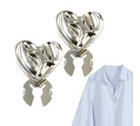 Button Covers - 2-Piece Heart Shaped Decorative Brooch, Button Covers For Jeans, For Sewing Shirt Making Blouse Dress Coat Jeans Party Daily Wear