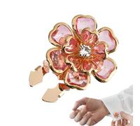 Button Covers for Women - Vintage Flower Shirt Button Clips | Alloy with Rhinestone Accent and Antique Bronze Finish, On Design for Transforming Plain Buttons into Elegant Accessories