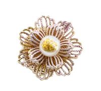 Button Covers - Metal Pearl Flower Brooches, Durable High-Density Alloy Build, Integrated Decorative Structural System, Clothing Hardware, Efficient Wedding Shirt Blouse Utility