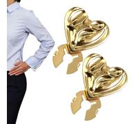 Button Covers Women Blusas - 2 piezas Heart Shaped Jewelry, Clip On Accessory | Decorative Blusa Dress Coat Embellishment, Stylish Button Covers for Sewing Daily Wear Party Jeans