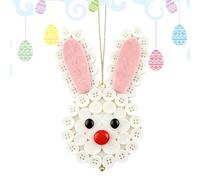 Button Crafts DIY Kit, Bunny Carrot Egg Pendant Making Set, Colorful DIY Ornament Craft Kit, Beginner-Friendly Holiday Tree Stocking Stuffers, Christmas Birthday Handmade, Fun Arts and Crafts