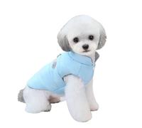Button Design Winter Warm Pet Coat Clothing Suitable For Yorkshire Terrier Schnauzer Pug Chihuahua Shiba Inu,Azul,l