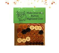 Button Highland Cow Craft Kit - Juego de manualidades de de las tierras altas hecho a mano - Accesorios de ambiente festivo para jardín, patio, porche, interior y exterior, , césped