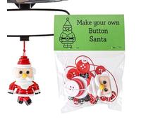 Button Kit - PP, 7.09x1.97in Button Craft Set Santa Claus Design | Creative And Fun Holiday Handicraft, Christmas Ornament DIY Kit For Adults, Beginners, Family Activities, Parties, Home Decor
