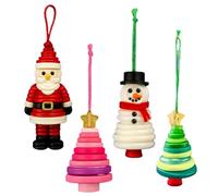 Button Ornament Kits, DIY Button Snowman Ornament Kit with Santa/Angel/Tree, Fun Buttons Christmas Ornaments Kits for Holiday Decorations and Gift Making (FA)