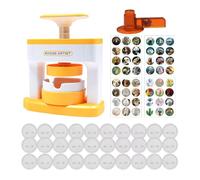 Button Press Maker, Creative Pin Button Kit, 9.44x8.11 Inches Badge Tool with Easy, ABS Puncher, Craft Accessory with Portable Design, Making for School Home