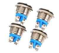 Button Replacement - 4 piezas push button with Metal Construction | Home Upgrade Accessories for House, Garage, Wall, Residence | Replacement Door Bell Buttons for Indoor