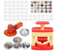 Buttonmaschine Kinder 55mm Button Maker Badge Machine mit 48 Gemustertes Papier und Abzeichenbasis, Papierschneider Pin Maker Machine Buttons Selber Knopfmachermaschine für DIY Projects, 1