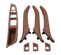 BUTUFYTR Manijas Interiores Para Serie 5 F10 F11 520 523 525 528 2010-2017 Interruptor Elevalunas Cubierta Reposabrazos Manija Cuero Puerta(marrón,A)