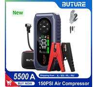 BUTURE 5500A Power Bank BC02 arrancador de batería de coche bomba de aire portátil 150PSI batería de coche amplificadores de emergencia arrancador de coche BC02 Jump starter