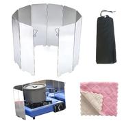 Butyeak 10 Placas Paravientos Cocina Camping Gas, Accesorios Camping Gas Portátil, Cortavientos Plegable Hornillo, Cocina Camping Plegable, Accesorios Hornillo Camping