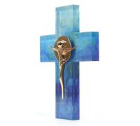Butzon & Bercker Crosses Impreso de Cristal Cruz de Pared con Pulido Bronce Corpus